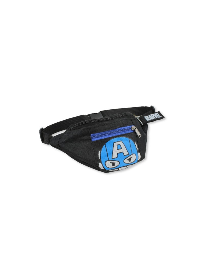 Waist Bag – Black with Captain America Print - Image 1